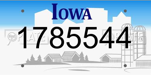 1785544 Iowa License Plate
