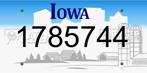 1785744 Iowa License Plate