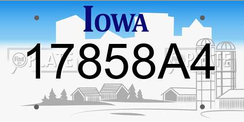 17858A4 Iowa License Plate