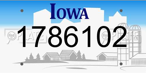 1786102 Iowa License Plate