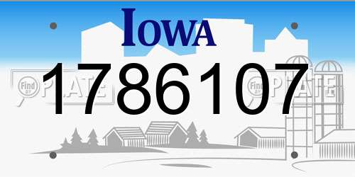 1786107 Iowa License Plate