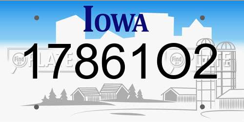 17861O2 Iowa License Plate