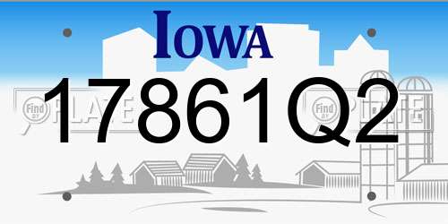 17861Q2 Iowa License Plate
