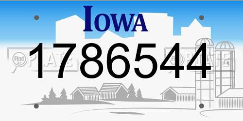 1786544 Iowa License Plate