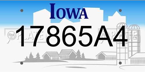 17865A4 Iowa License Plate