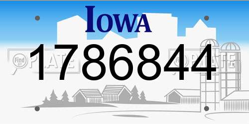 1786844 Iowa License Plate