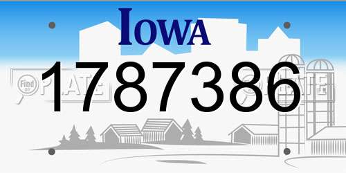 1787386 Iowa License Plate