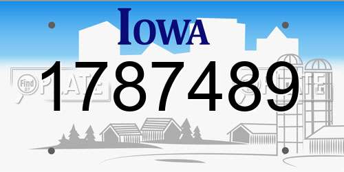 1787489 Iowa License Plate