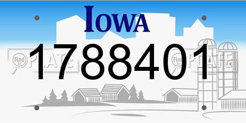 1788401 Iowa License Plate