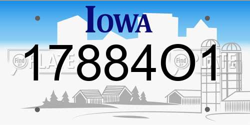 17884O1 Iowa License Plate
