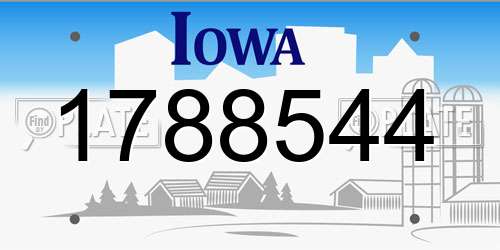1788544 Iowa License Plate