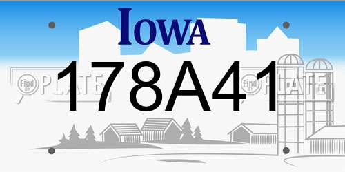 178A41 Iowa License Plate