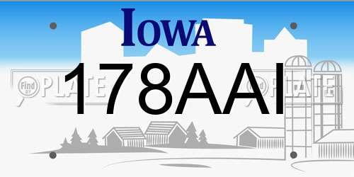 178AAI Iowa License Plate