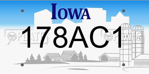 178AC1 Iowa License Plate