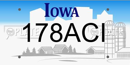 178ACI Iowa License Plate