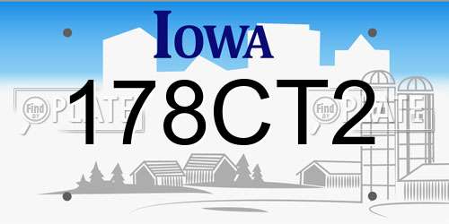 178CT2 Iowa License Plate