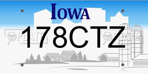 178CTZ Iowa License Plate