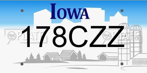 178CZZ Iowa License Plate