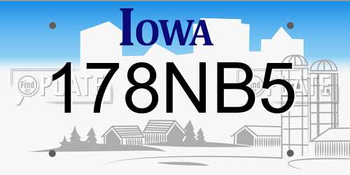 178NB5 Iowa License Plate