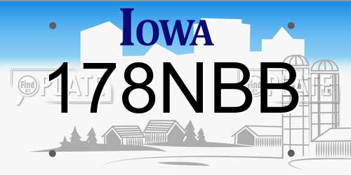178NBB Iowa License Plate