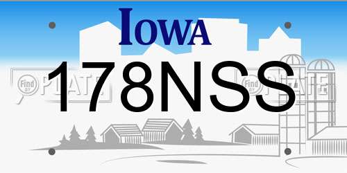 178NSS Iowa License Plate