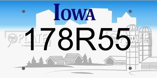 178R55 Iowa License Plate