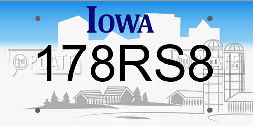 178RS8 Iowa License Plate