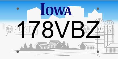 178VBZ Iowa License Plate