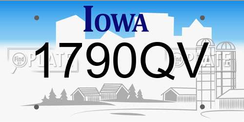 1790QV Iowa License Plate