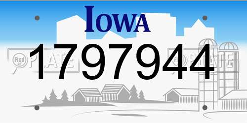 1797944 Iowa License Plate