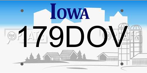 179DOV Iowa License Plate