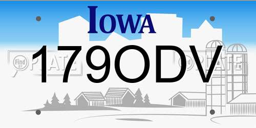 179ODV Iowa License Plate