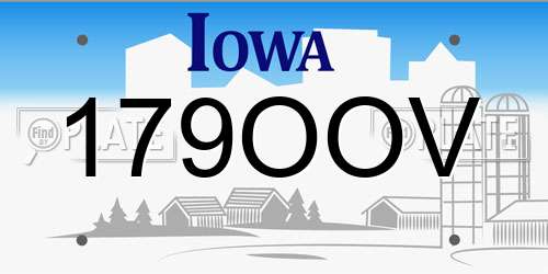 179OOV Iowa License Plate