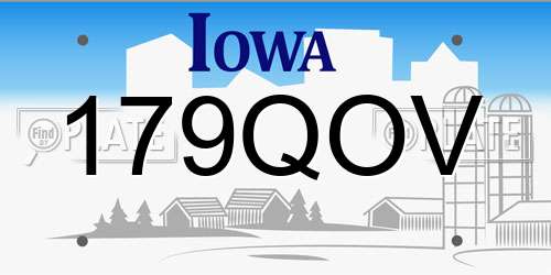 179QOV Iowa License Plate