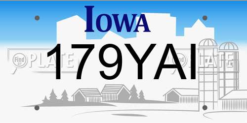 179YAI Iowa License Plate
