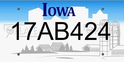 17AB424 Iowa License Plate