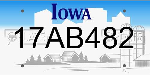 17AB482 Iowa License Plate