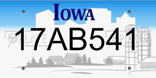 17AB541 Iowa License Plate
