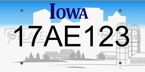 17AE123 Iowa License Plate