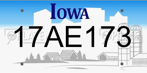 17AE173 Iowa License Plate