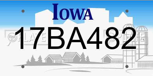 17BA482 Iowa License Plate