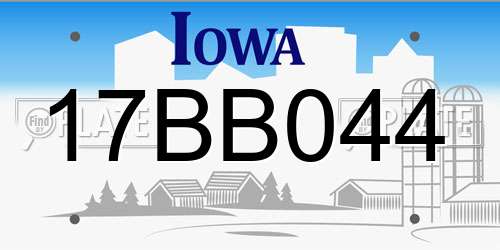 17BB044 Iowa License Plate