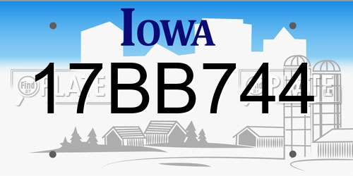 17BB744 Iowa License Plate