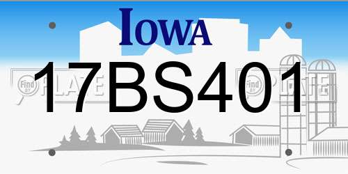 17BS401 Iowa License Plate