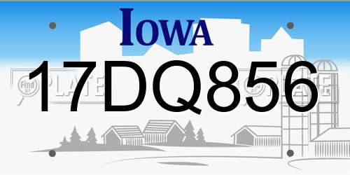 17DQ856 Iowa License Plate