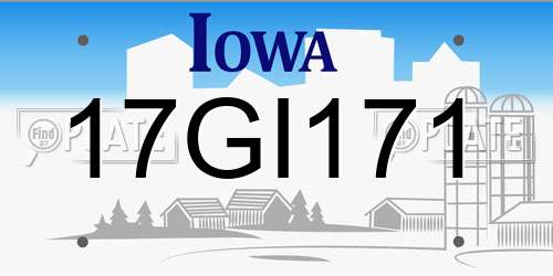 17GI171 Iowa License Plate