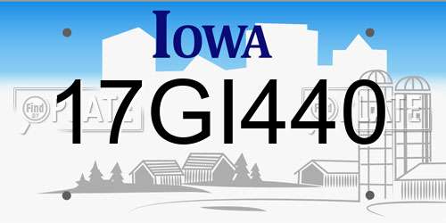 17GI440 Iowa License Plate