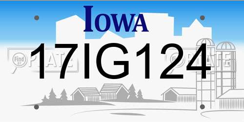17IG124 Iowa License Plate