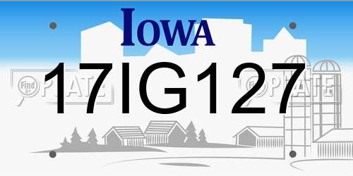 17IG127 Iowa License Plate