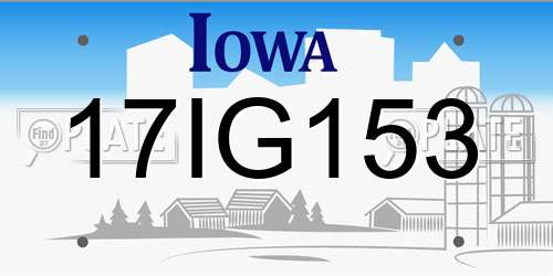 17IG153 Iowa License Plate
